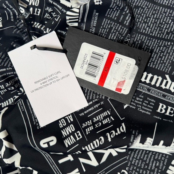 DKNY Graphic T-Back One Piece Swimsuit Size XS - Picture 6 of 8